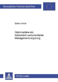 Book Cover for Optionsplane Als Instrument Wertorientierter Managementvergutung by Stefan Winter