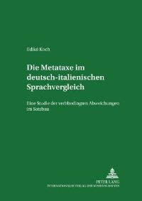 Book Cover for Die Metataxe Im Deutsch-Italienischen Sprachvergleich by Ildikó Koch