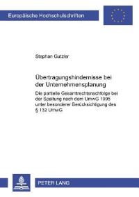 Book Cover for Ubertragungshindernisse Bei Der Unternehmensspaltung by Stephan Gutzler