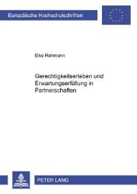 Book Cover for Gerechtigkeitserleben Und Erwartungserfullung in Partnerschaften by Elke Rohmann