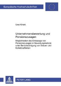 Book Cover for Unternehmensbewertung Und Pensionszusagen by Uwe Kinski