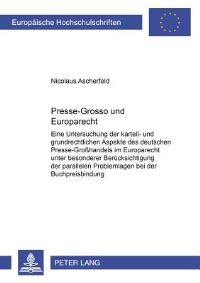Book Cover for Presse-Grosso Und Europarecht by Nicolaus Ascherfeld