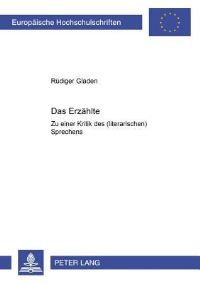 Book Cover for Das Erzaehlte by Ruediger Gladen