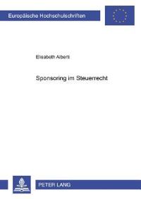 Book Cover for Sponsoring Im Steuerrecht by Elisabeth Alberti