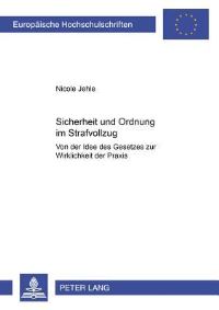 Book Cover for Sicherheit Und Ordnung Im Strafvollzug by Nicole Jehle