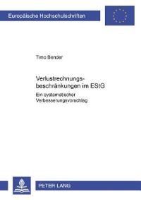 Book Cover for Verlustverrechnungsbeschrankungen Im EStG by Timo Bender