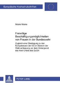 Book Cover for Freiwillige Beschaftigungsmoglichkeiten Von Frauen in Der Bundeswehr by Nicole Maske