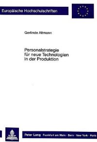 Book Cover for Personalstrategie Fur Neue Technologien in Der Produktion by Gerlinde Altmann