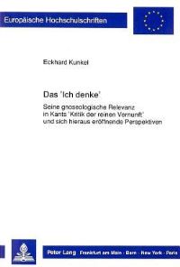 Book Cover for Das 'Ich Denke' by Eckhard Kunkel