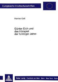 Book Cover for Gunter Eich Und Das Horspiel Der Funfziger Jahre by Marlies Goß