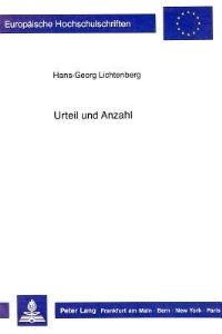 Book Cover for Urteil Und Anzahl by HansGeorg Lichtenberg