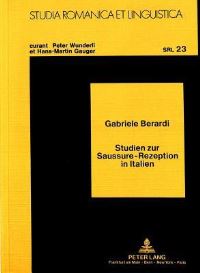 Book Cover for Studien Zur Saussure-Rezeption in Italien by Gabriele Berardi