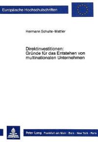 Book Cover for Direktinvestitionen by Hermann Schulte-Mattler