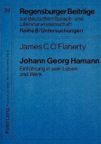 Book Cover for Johann Georg Hamann by James C OFlaherty
