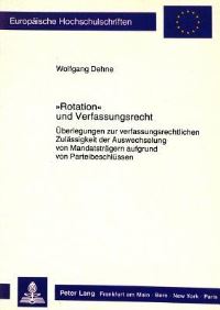 Book Cover for «Rotation>> Und Verfassungsrecht by Wolfgang Dehne