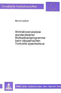 Book Cover for Wirkfaktorenanalyse Standardisierter Biofeedbackprogramme Beim Idiopathischen Torticollis Spasmodicus by Bernd Leplow