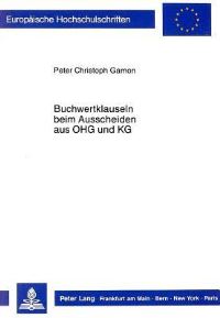 Book Cover for Buchwertklauseln Beim Ausscheiden Aus OHG Und KG by Peter Christoph Gamon