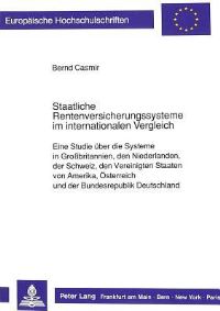 Book Cover for Staatliche Rentenversicherungssysteme Im Internationalen Vergleich by Bernd Casmir