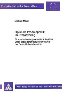 Book Cover for Optimale Produktpolitik Im Presseverlag by Michael Meyer