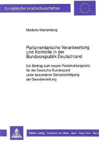 Book Cover for Parlamentarische Verantwortung Und Kontrolle in Der Bundesrepublik Deutschland by Marlene Wartenberg