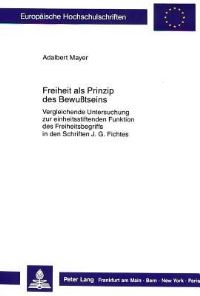 Book Cover for Freiheit Als Prinzip Des Bewußtseins by Adalbert Mayer