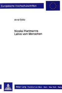 Book Cover for Nicolai Hartmanns Lehre Vom Menschen by Arnd Grötz