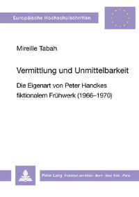 Book Cover for Vermittlung Und Unmittelbarkeit by Mireille Tabah