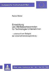 Book Cover for Entwicklung Von Wettbewerbsvorteilen Fur Technologie-Unternehmen by Rainer Bieker
