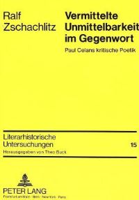 Book Cover for Vermittelte Unmittelbarkeit Im Gegenwort by Ralf Zschachlitz