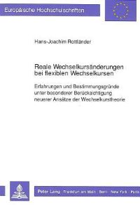 Book Cover for Reale Wechselkursanderungen Bei Flexiblen Wechselkursen by Hans-Joachim Rottländer