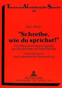 Book Cover for «Schreibe, Wie Du Sprichstf>> by Karin Müller