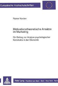 Book Cover for Motivationstheoretische Ansatze Im Marketing by Rainer Norden