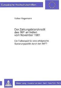 Book Cover for Der Zahlungsbilanzkredit Des IWF an Indien Vom November 1981 by Volker Hagemann