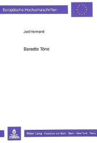 Book Cover for Beredte Tone by Jost Hermand