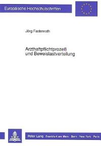Book Cover for Arzthaftpflichtprozeß Und Beweislastverteilung by Jörg Fastenrath