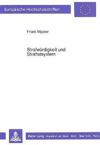 Book Cover for Strafwurdigkeit Und Straftatsystem by Frank Altpeter