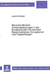 Book Cover for Monetare Mindestsicherungsleistungen in Der Bundesrepublik Deutschland by Joachim Weeber