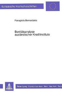 Book Cover for Bonitatsanalyse Auslandischer Kreditinstitute by Panagiotis Bernardakis