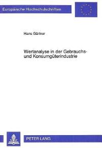 Book Cover for Wertanalyse in Der Gebrauchs- Und Konsumguterindustrie by Hans Gärtner