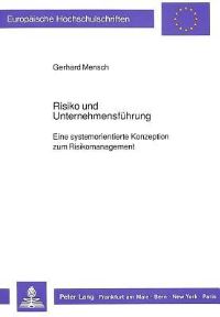 Book Cover for Risiko Und Unternehmensfuhrung by Gerhard Mensch
