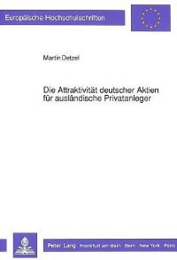 Book Cover for Die Attraktivitat Deutscher Aktien Fur Auslandische Privatanleger by Martin Detzel