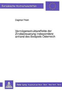 Book Cover for Vermogensstruktureffekte Der Zinsbesteuerung Insbesondere Anhand Des Beispiels Osterreich by Dagmar Priem