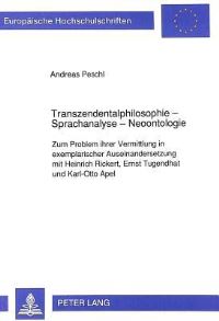 Book Cover for Transzendentalphilosophie - Sprachanalyse - Neoontologie by Andreas Peschl