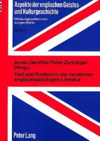 Book Cover for Text Und Kontext in Der Modernen Englischsprachigen Literatur by Peter Zenzinger, Armin Geraths