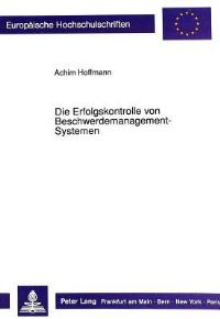 Book Cover for Die Erfolgskontrolle Von Beschwerdemanagement-Systemen by Achim Hoffmann