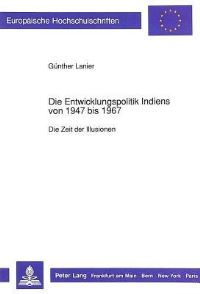 Book Cover for Die Entwicklungspolitik Indiens Von 1947 Bis 1967 by Günther Lanier