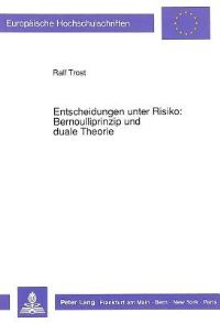 Book Cover for Entscheidungen Unter Risiko by Ralf Trost