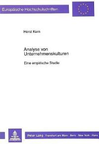 Book Cover for Analyse Von Unternehmenskulturen by Horst Kern
