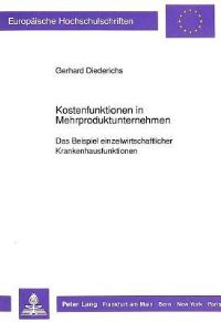 Book Cover for Kostenfunktionen in Mehrproduktunternehmen by Gerhard Diederichs