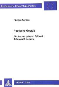 Book Cover for Poetische Gestalt by Rüdiger Ziemann
